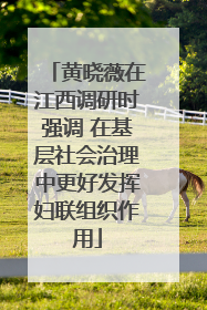 黄晓薇在江西调研时强调 在基层社会治理中更好发挥妇联组织作用