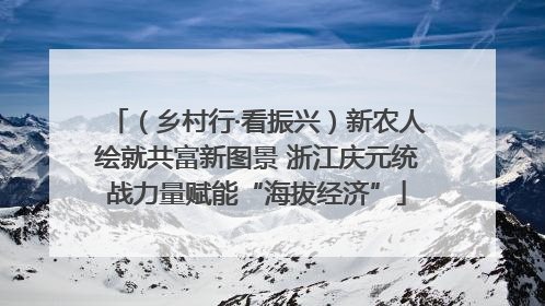 （乡村行·看振兴）新农人绘就共富新图景 浙江庆元统战力量赋能“海拔经济”