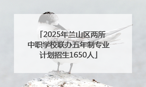 2025年兰山区两所中职学校联办五年制专业计划招生1650人