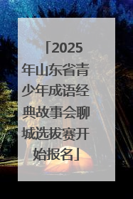 2025年山东省青少年成语经典故事会聊城选拔赛开始报名