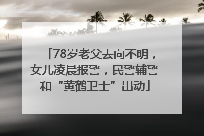 78岁老父去向不明，女儿凌晨报警，民警辅警和“黄鹤卫士”出动