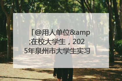 @用人单位&在校大学生，2025年泉州市大学生实习“扬帆计划”来啦！