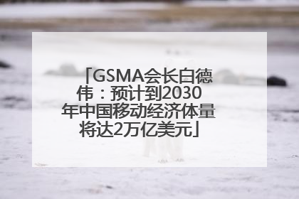 GSMA会长白德伟：预计到2030年中国移动经济体量将达2万亿美元